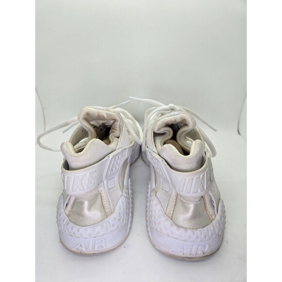 Nike Air Huarache Run Shoes Women's 8.5 Triple White Athletic Running Sneakers - Picture 5 of 8